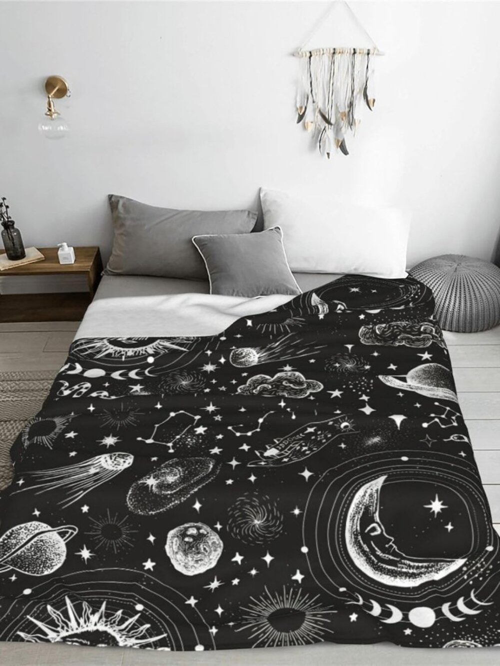 Moon Blanket 60"x50" Gothic Blankets Witchy Blankets Witchy Gifts for Women - Picture 5 of 9